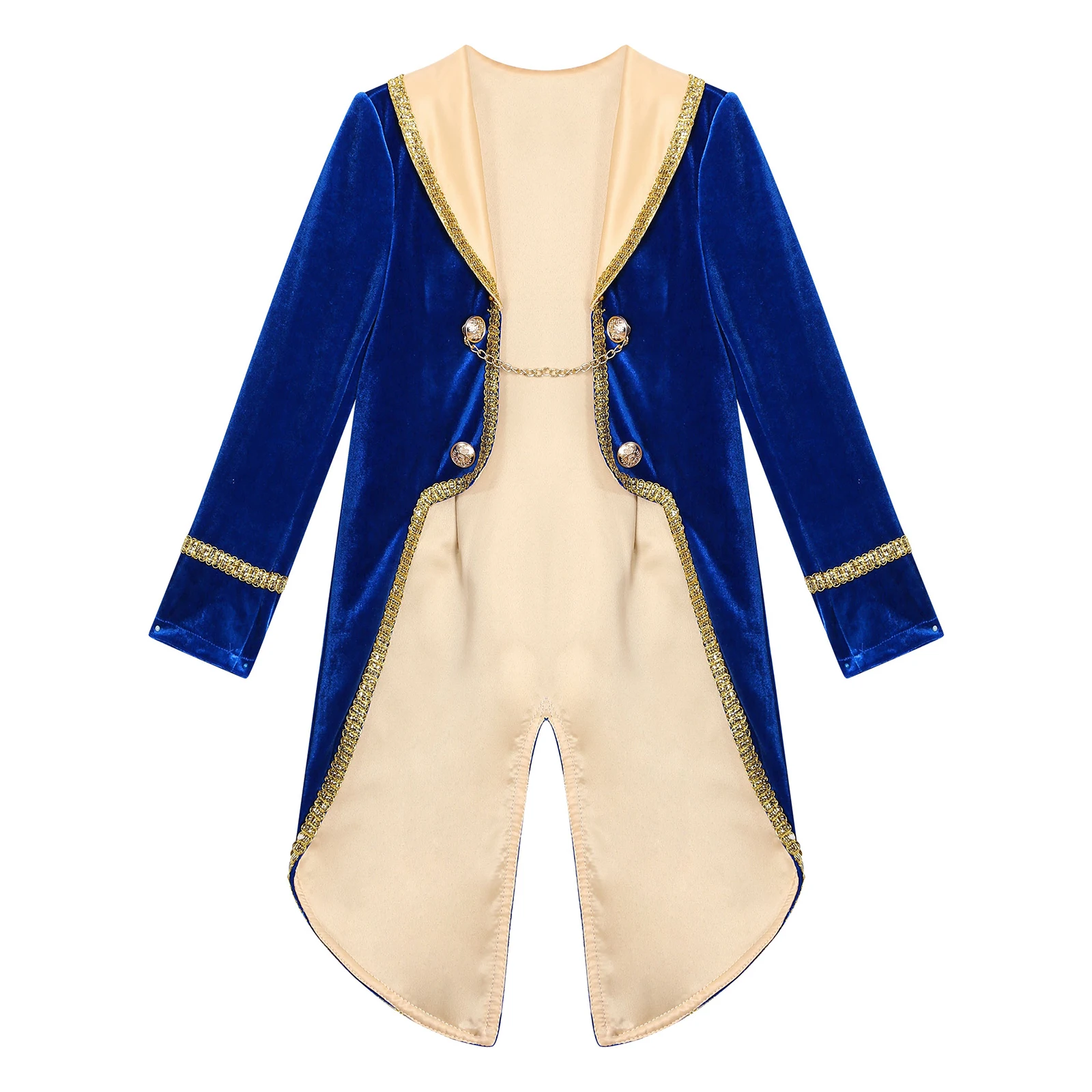 Kids Boy Prince Cosplay Costume Turn-Down Collar Tuxedo Coat Jacket Children Halloween Dress Up Birthday Theme Party Tailcoat