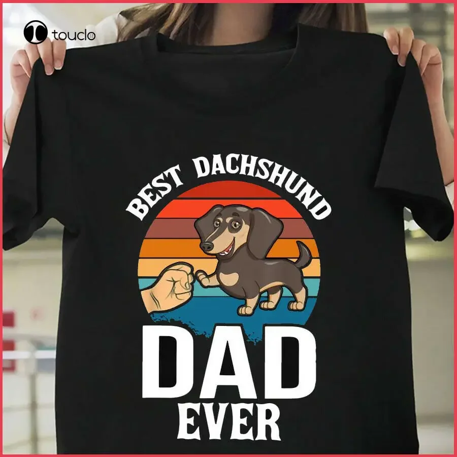 Vintage!! Best Dog Dad Ever Dachshund Retro, Happy Father’S Day 2021 T-Shirt