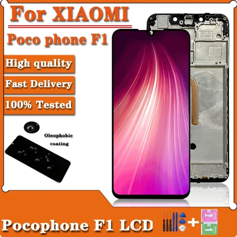 

ЖК-дисплей POCO F1 6,18 дюйма для Xiaomi Pocophone F1, ЖК-дисплей, сенсорный экран, дигитайзер в сборе для Xiaomi PocophoneF1 POCOF1