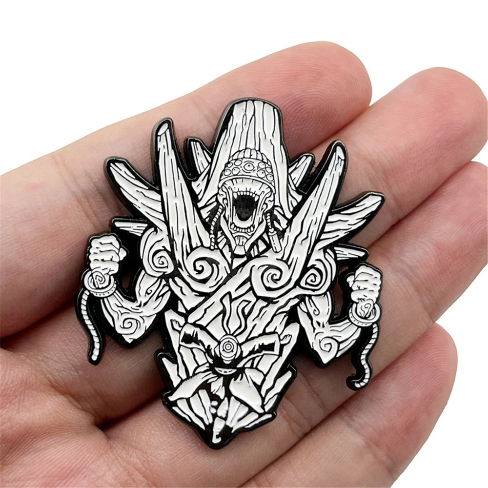 Anime NARUTO Akatsuki Uchiha Madara Gedo Mazo Cosplay Props Metal Badge Pin Alloy Brooch Accessories Xmas Gift