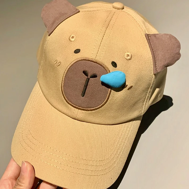 Capybara Embroidery Couple Baseball Cap Anti-Sun Dad Hats Trendy Breathable Golf Cap Unisex