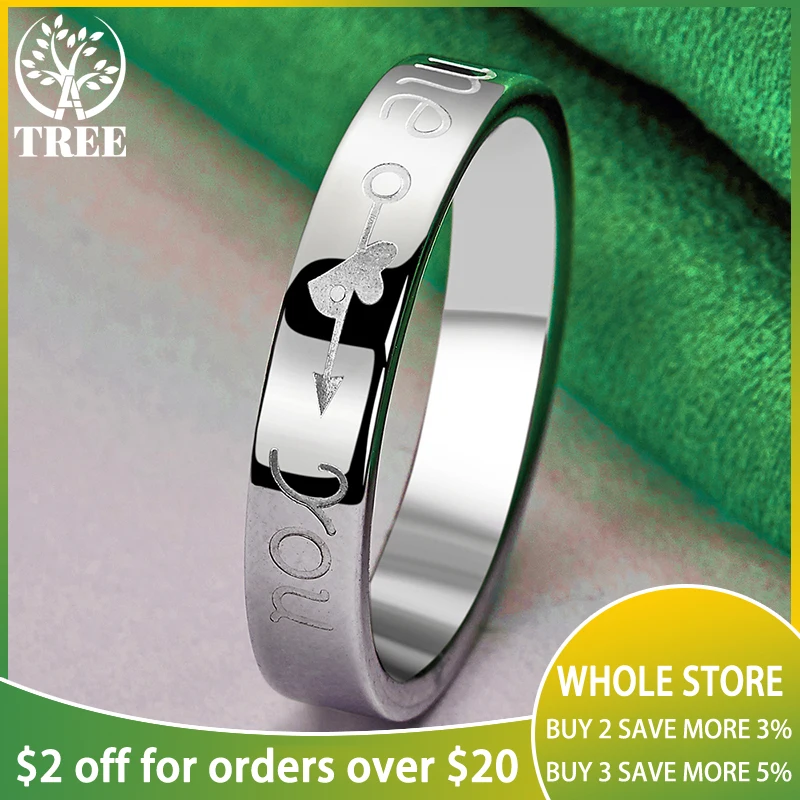 

Hot 925 Sterling Silver Noble Gorgeous Carving Letter Ring For Women Men Fashion Party Birthday Banquet Wedding Charm Jewelry