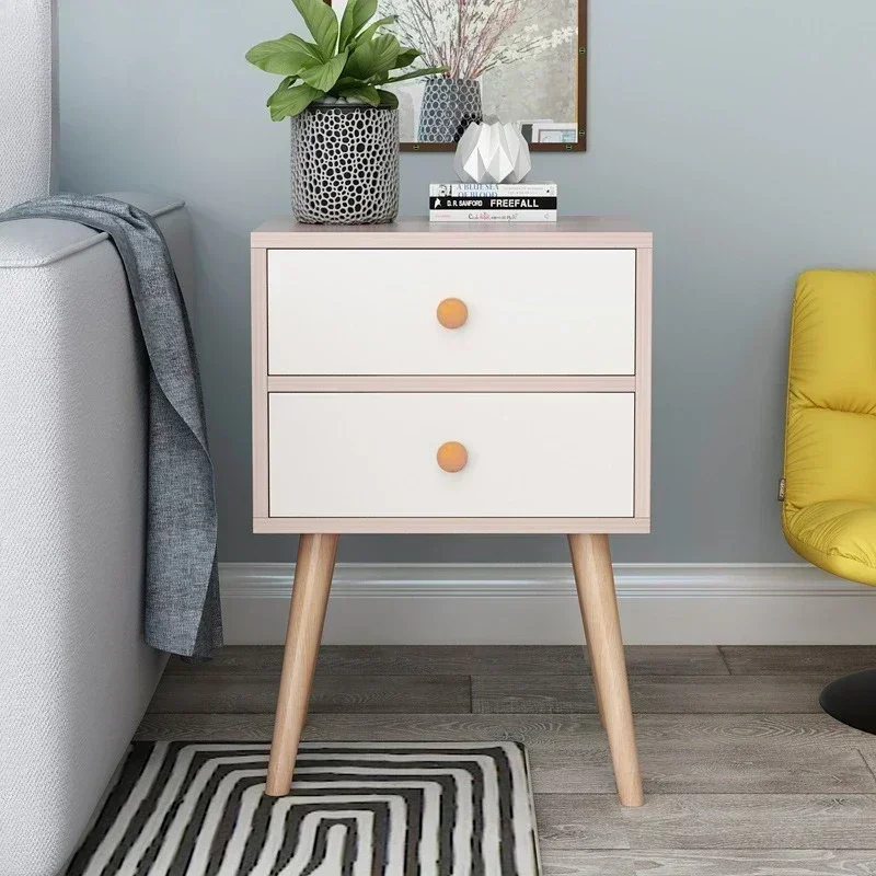 

Bedside table Simple modern bedside storage cabinet Solid wood legs Mini small apartment mical Nordic bedside cabinet Durable