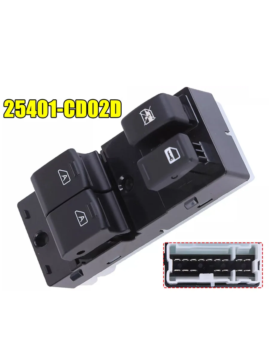 

Power Window Switch Front Driver Side 25401-CD02D For 2003-08 Nissan 350Z 2005-07 Infiniti G35 25401-CM50D 254013LM0B 25401CD010