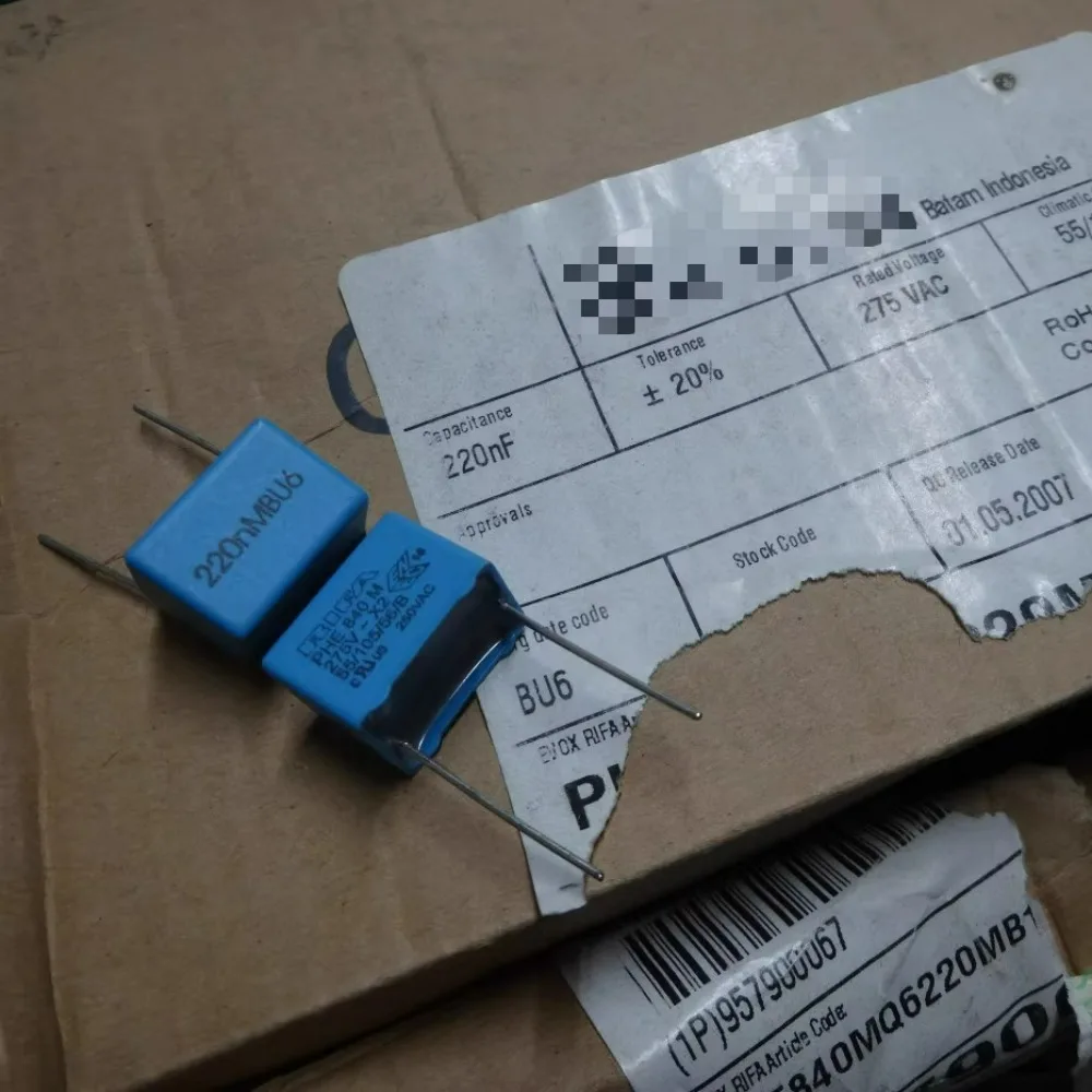 

10PCS RIFA PHE840 0.22uf/275vAC 220nf u22 224 Brand new 15mm film capacitor (thickness: 12.8mm)