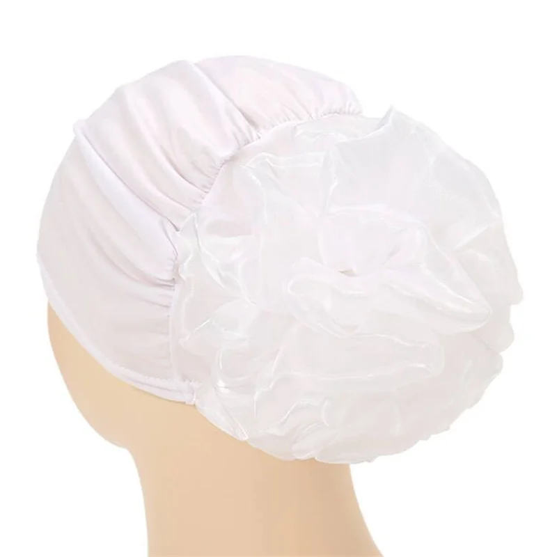 Gorro de encaje Floral para mujeres indias, turbante para quimio, pérdida de cabello, cáncer, gorro, bufanda para la cabeza, envoltura elástica,