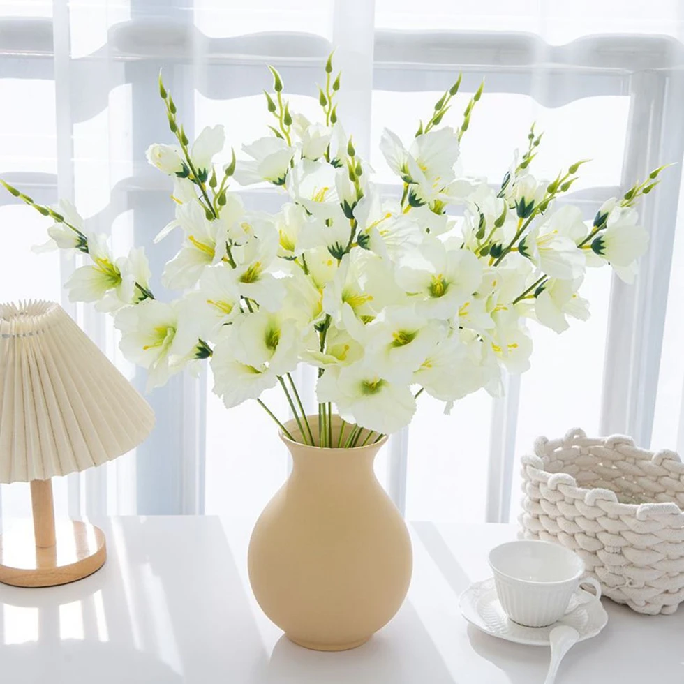 العثة الاصطناعية السحلية زهور الزفاف جدار المنزل السنة الجديدة ديكور زخرفة باقة الزفاف خلفية ترتيب فني داخلي #3