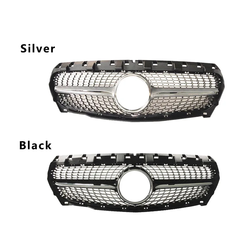 

Damei High Quality ABS Silver Black Body Kit Diamond Style Grille Front Bumper Grill For Mercedes Benz CLA Sports W117 2013-2015