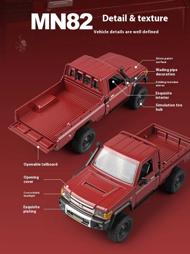 Mn82 리모컨 클라이밍 카 1:12, 오프로드 야외 부모-자녀 상호 작용, 4 륜 구동, 소년 시뮬레이션 자동차 장난감 선물