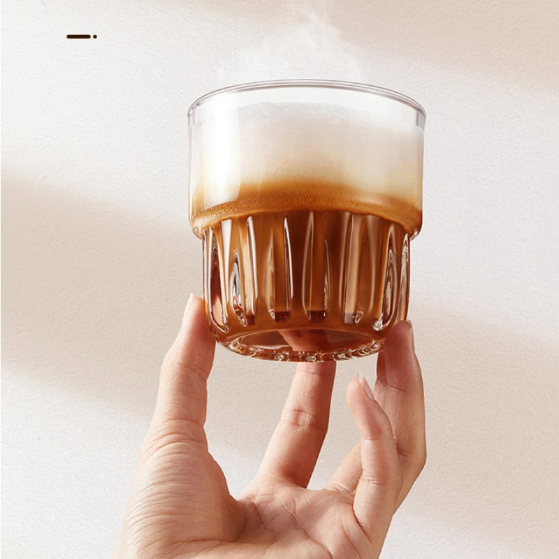 155ml/250ml/316ml Transparent Cup Coffee Cup Crystal Glass Creative Latte Cup Gift Wine Beer Coffee Water Cups Heat Resistant