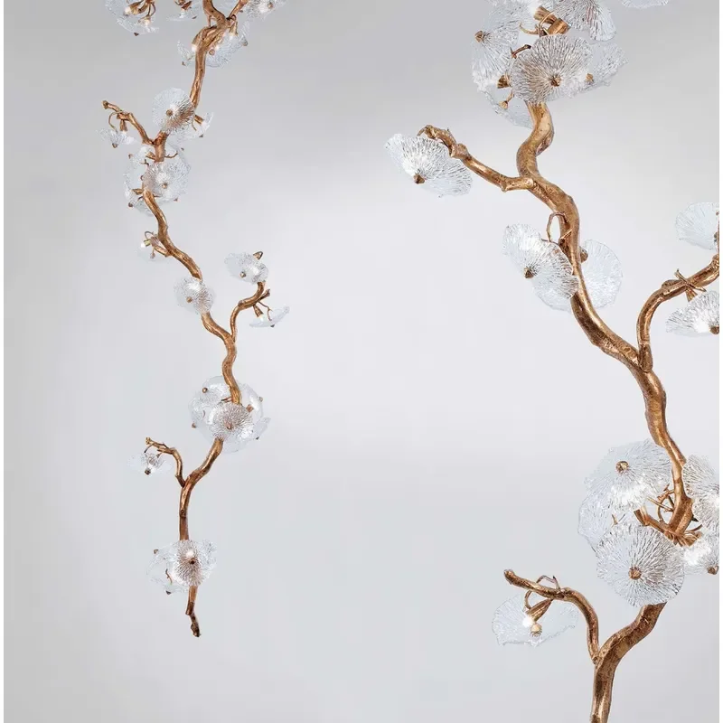 Customization Copper Pendant Modern Crystal Led Chandelier for Dinning Room Hotel Project Staircase Double Ceiling