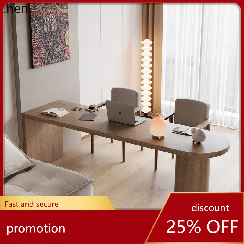 

HT living room large long desk light luxury solid wood home workbench office computer desk writing desk