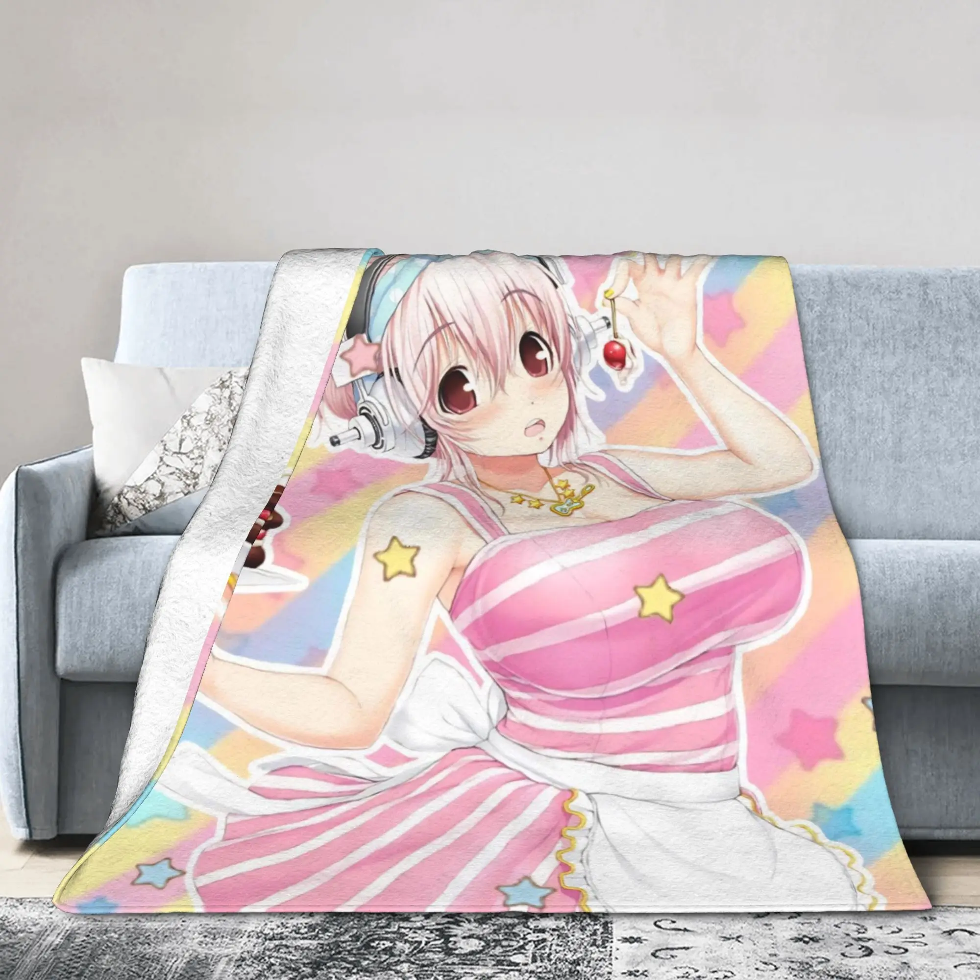 بطانية سوبر سونيكو عالية الجودة فائقة النعومة يلقي الشتاء للأطفال في غرفة المعيشة مفرش سرير أنيق #3