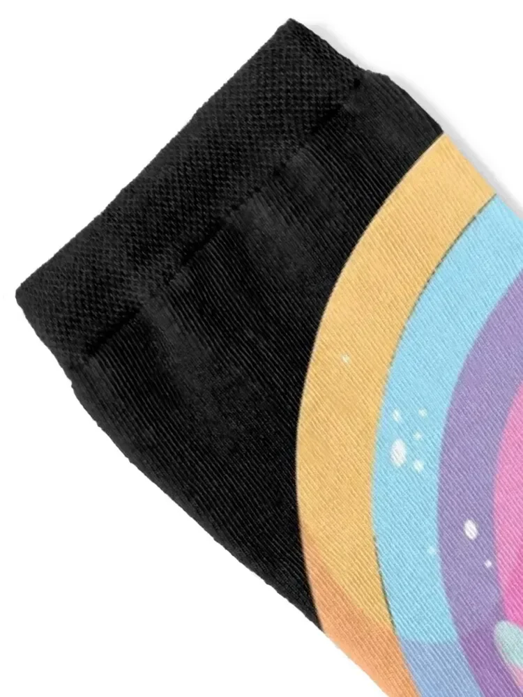 A For Adley - Adley, Rainbow Unicorn Socks colored hiphop cartoon fashionable Girl'S Socks Men's