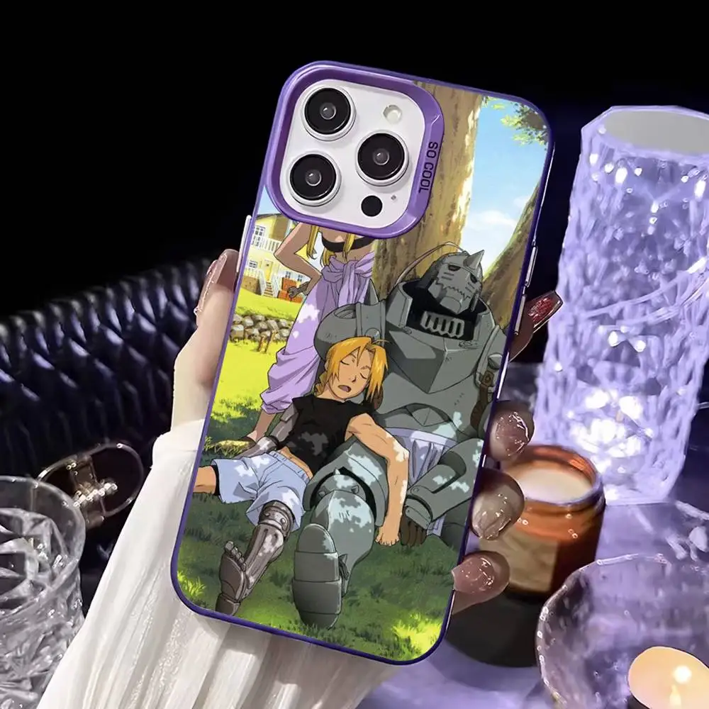 حافظة هاتف F-Fullmetal A-Alchemist لهاتف iPhone17,16,15,14,13,12,11,Mini,Pro,SE,MAX,plus,Purple Matte غطاء سيليكون #4