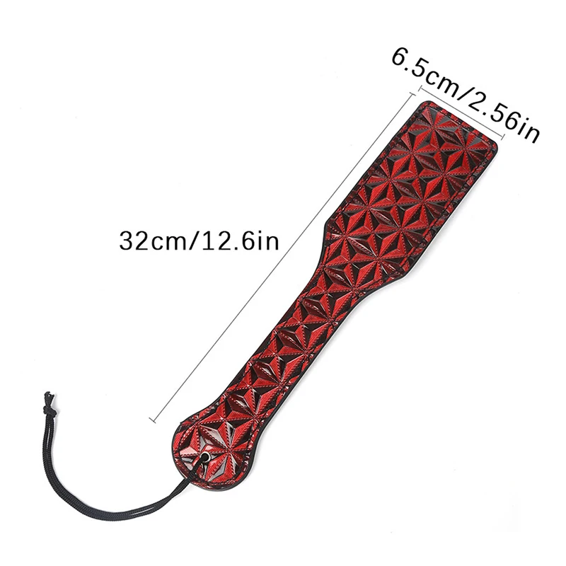 1pc Diamond Pattern Flog Spank Paddle Horse Whip Beat Submissive for Horse Training Crop Leather Spanking Paddle