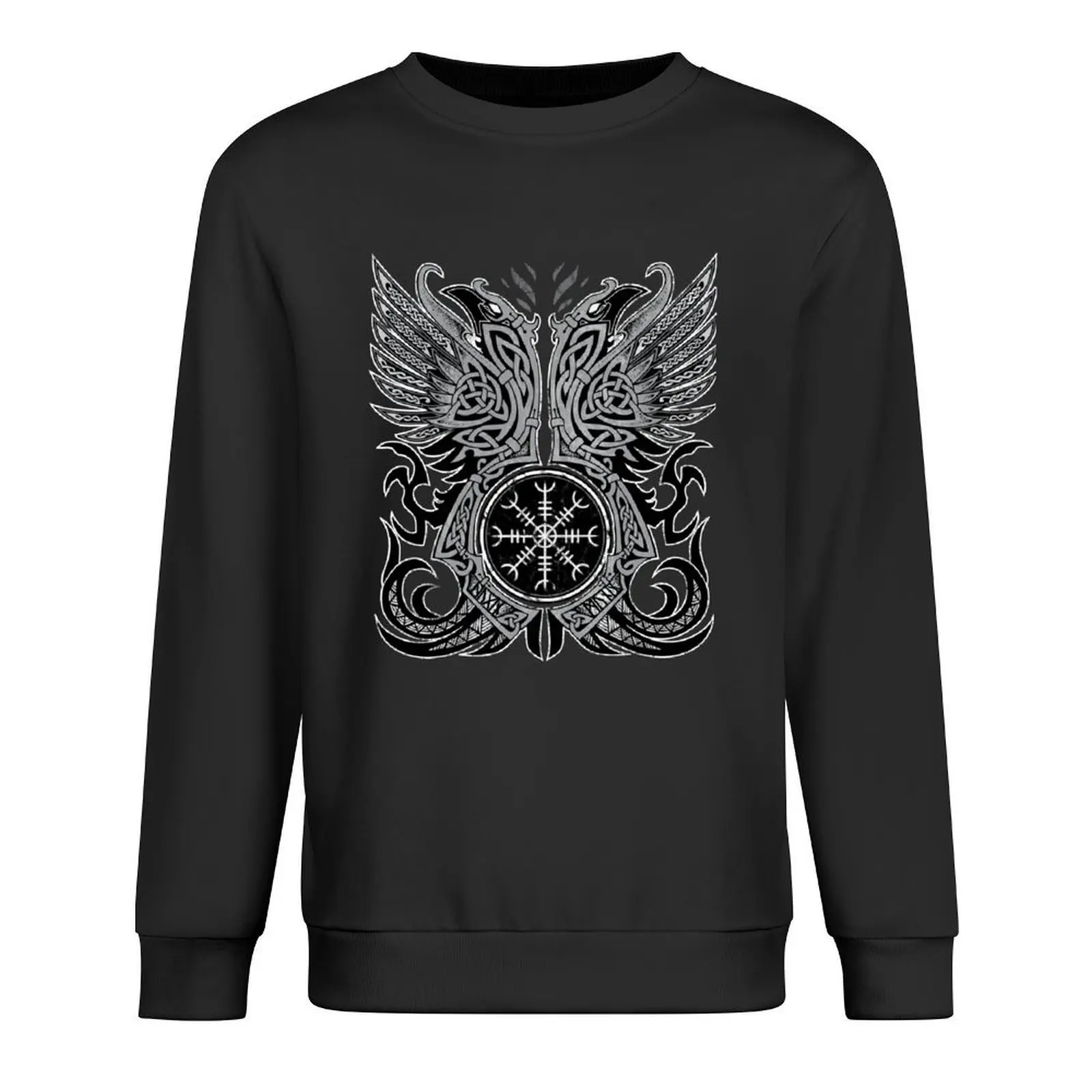 

Huginn & Muninn, Odin's Ravens Pullover anime clothes men's clothing anime clothing clothes for men hooded sweatshirt for men