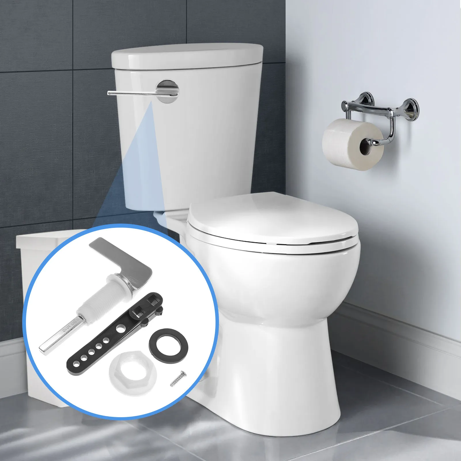 

Комплект из 1 шт. для замены рычага смывного клапана унитаза из цинкового сплава, прочная ручка для смыва, запчасти для унитаза для ванной комнаты, отеля, дома