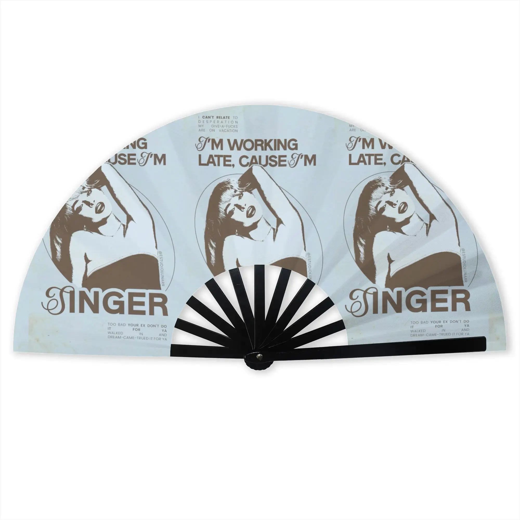 S-Sabrina Carpenter Stylish Hand Fan Unisex  Printed Polyester Fan Aesthetic Costume Prop Folding Fans For Wedding Party Gift