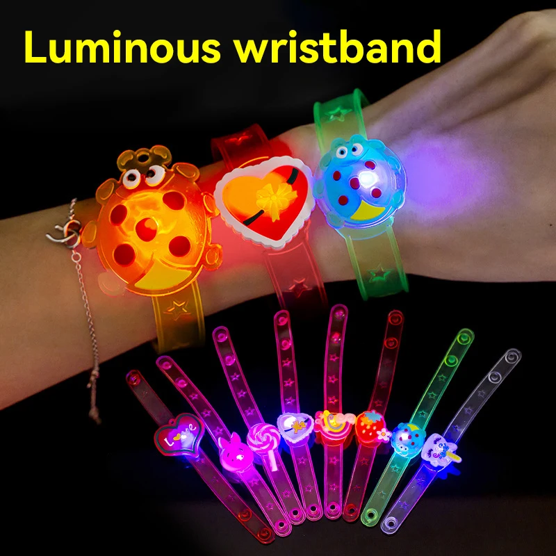 Cartoon Light Up Bracelet Creative Watch Glitter Small Toys Children's Gifts Festive Party Decorations Glow-in-the-dark Props