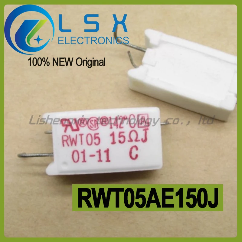 

5шт RWT05 5W 15R 142 ℃ с температурным предохранителем RWT05AE150J Трехногий керамический цементный резистор