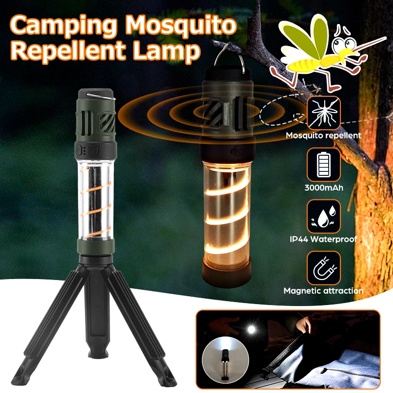 Mini lampe de poche de camping étanche aste, lampe d\'éclairage de conception magnétique, répulsif avec stent triangulaire, extérieur