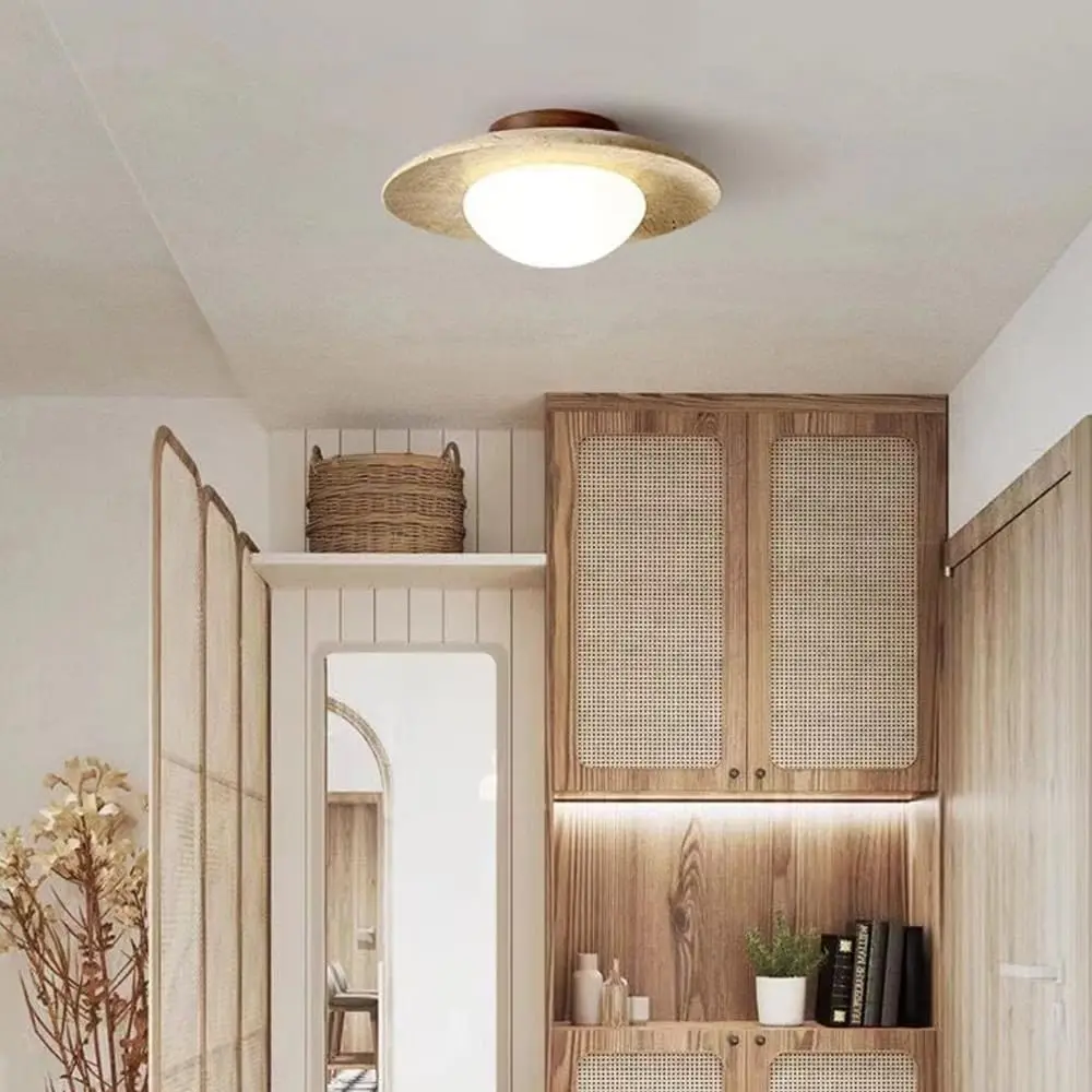 Nordic Modern Stone Marble Ceiling Lamp Bedroom Corridor Flush Mounted Ceiling Light Vintage Hallway Indoor Lighting Fixture