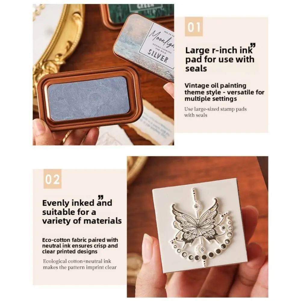 جديد ملون خمر مختمة مستطيلة سهلة الاستخدام طالب Inkpad ختم الوسادة القرطاسية مختمة سكرابوكينغ صنع #5