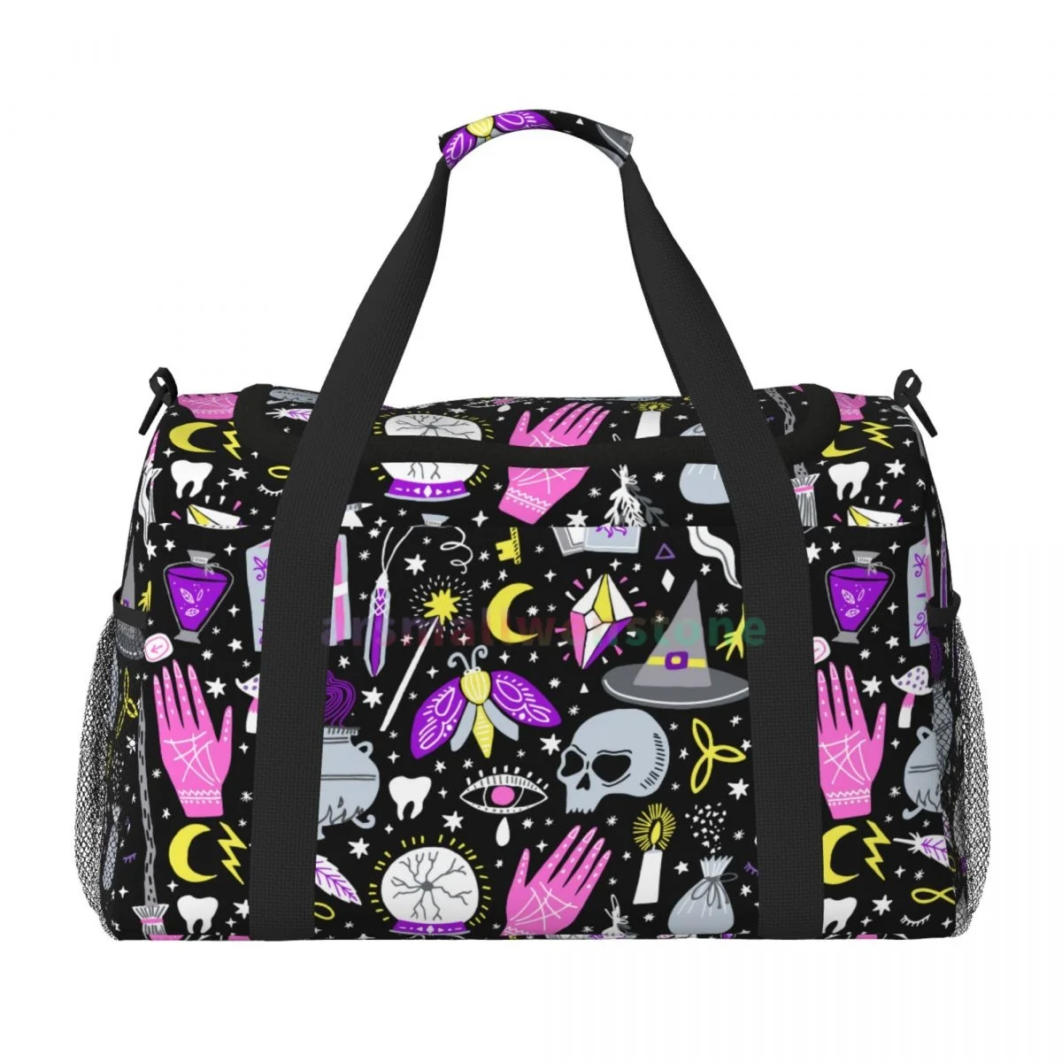 Goth Gothic Black Skull Travel Duffel Bags Sport Gym Yoga Bagagetas Gepersonaliseerde weekendtas met schouderriem