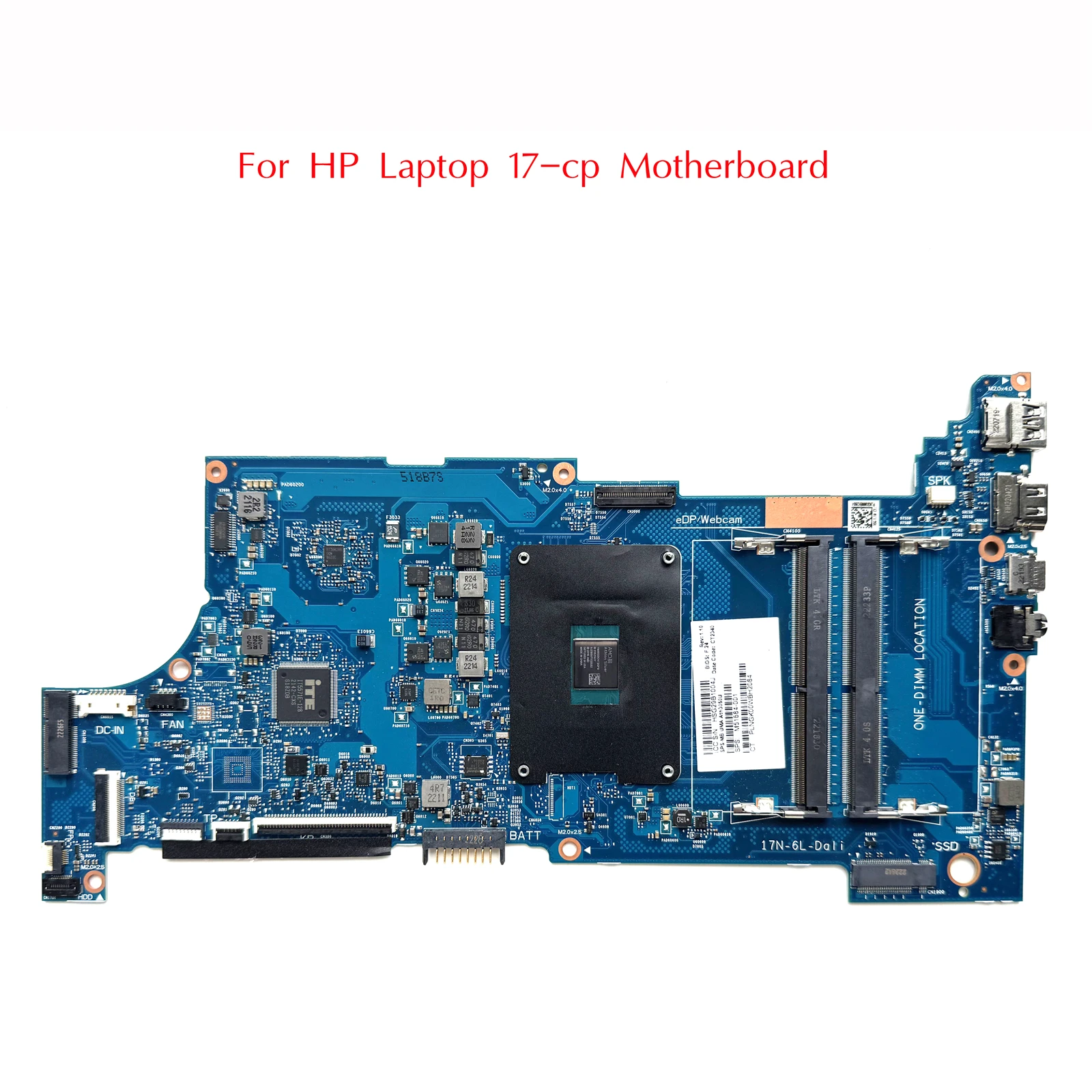 

M51684-601 Used For HP Laptop 17-cp Motherboard With Ath3050U 6050A3261301-MB 100% Tested DDR4 Memory Slot
