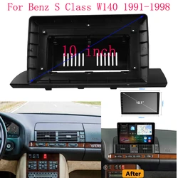 WQLSK 10 Inch Car Frame Fascia Adapter Android Radio Dash Fitting Panel Kit For Benz S Class W140 1991-1998