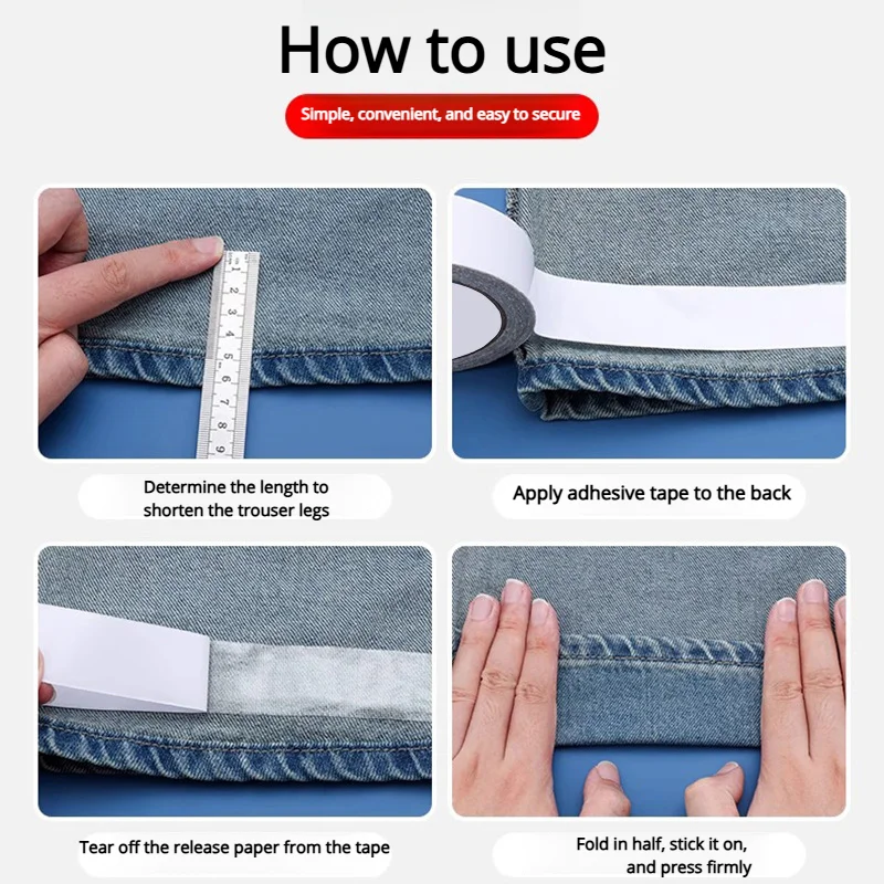 양면 패브릭 테이프 투명 무봉제 무다림질 바지 밑단 테이프 비밀 바디 접착 스티커 DIY 의류 짧게 자르기 재봉 도구