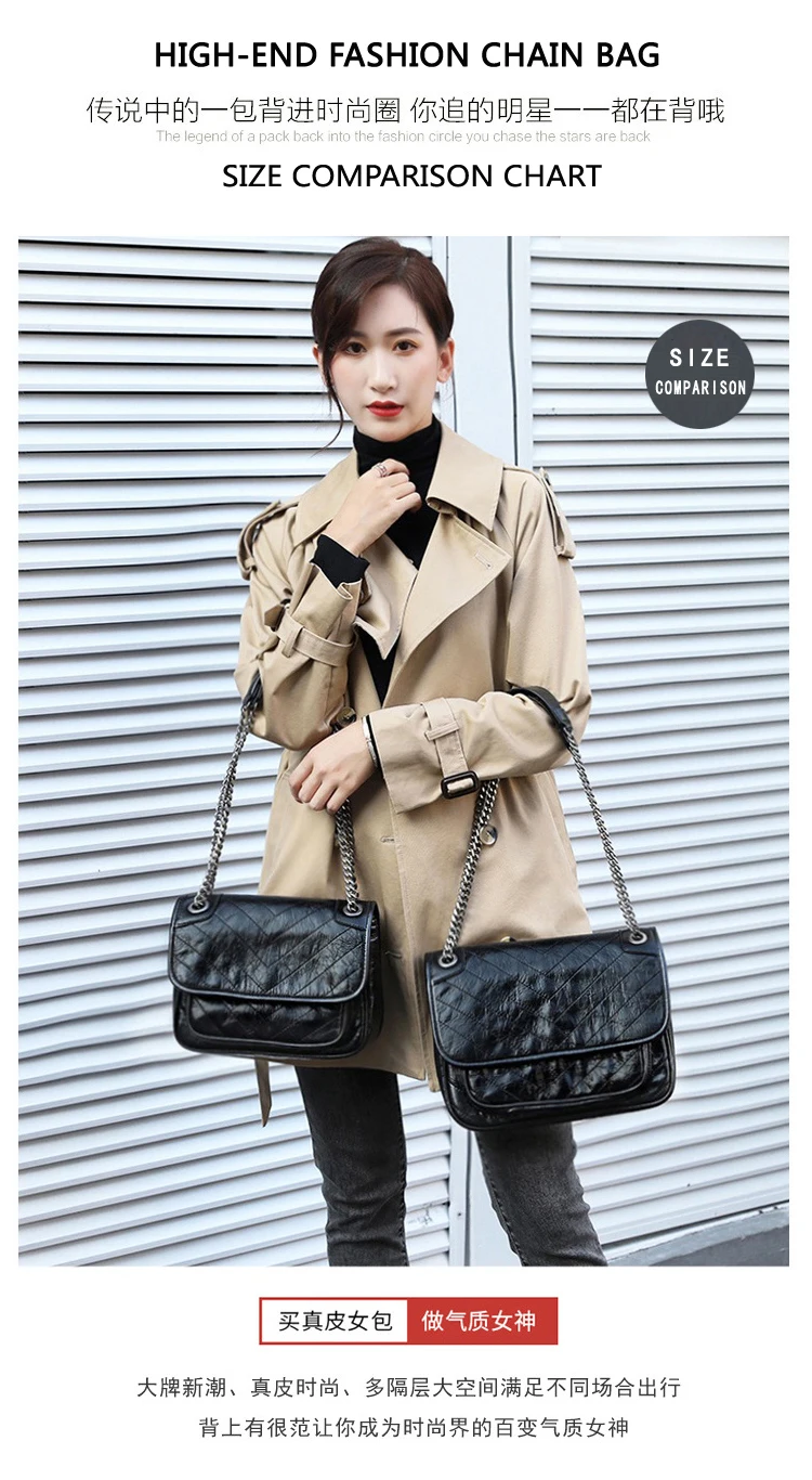 Luxuriöse Echtleder-Umhängetasche Hochwertige Luxusmarke Damen Einzel-Schultertasche Retro Plissierte Niki-Ketten-Hobo-Tasche – Detail 6
