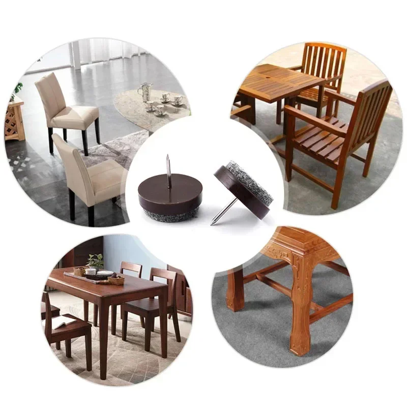 30pcs 14-28mm 플라스틱 펠트 손톱 미끄럼 방지 의자 테이블 침대 찬장 다리 패드 가구 나무 바닥 보호기 네일 하드웨어