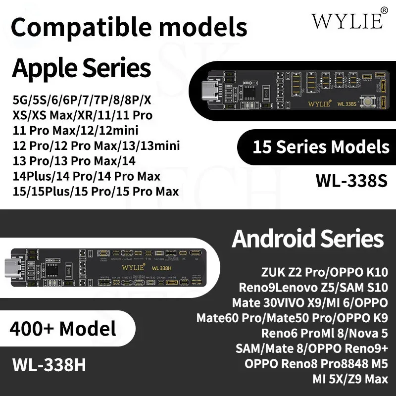 WYLIE WL-338S WL-338H لوحة كشف تنشيط البطارية آيفون 5-15PM أندرويد بنقرة واحدة تفعيل حماية ماس كهربائى