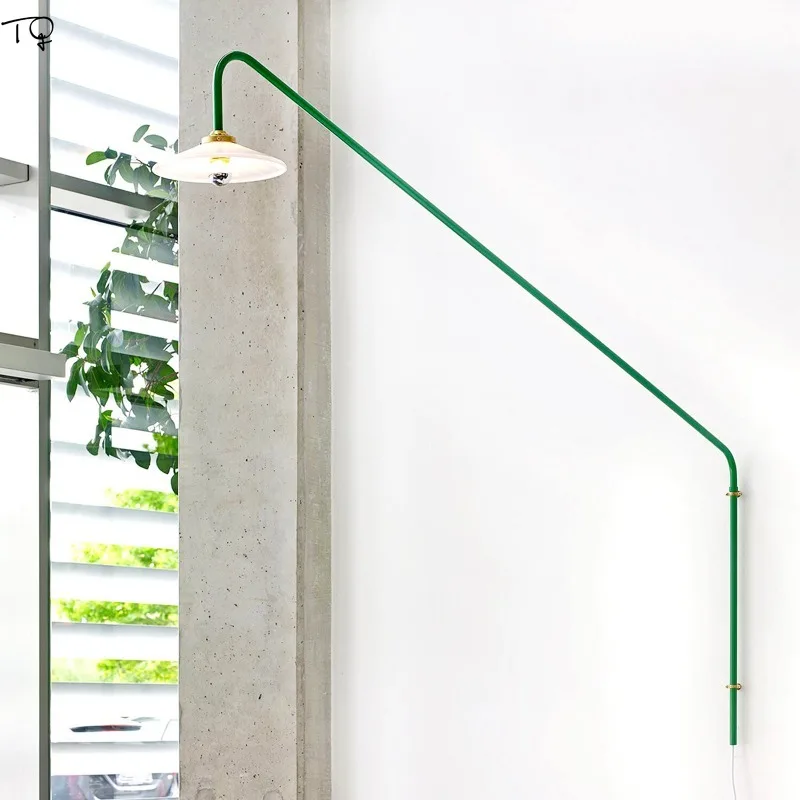 Nordic Design Minimalist Industrial Wall Lamp LED E27 Long Pole Rotating Wall Mounted Restaurant Store Hotel Living Room Study