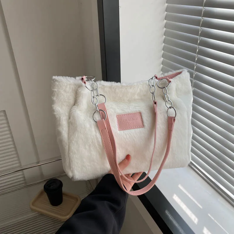 Bolsa de ombro de grande capacidade para mulheres, sacola de classe estudantil, moda inverno, maré