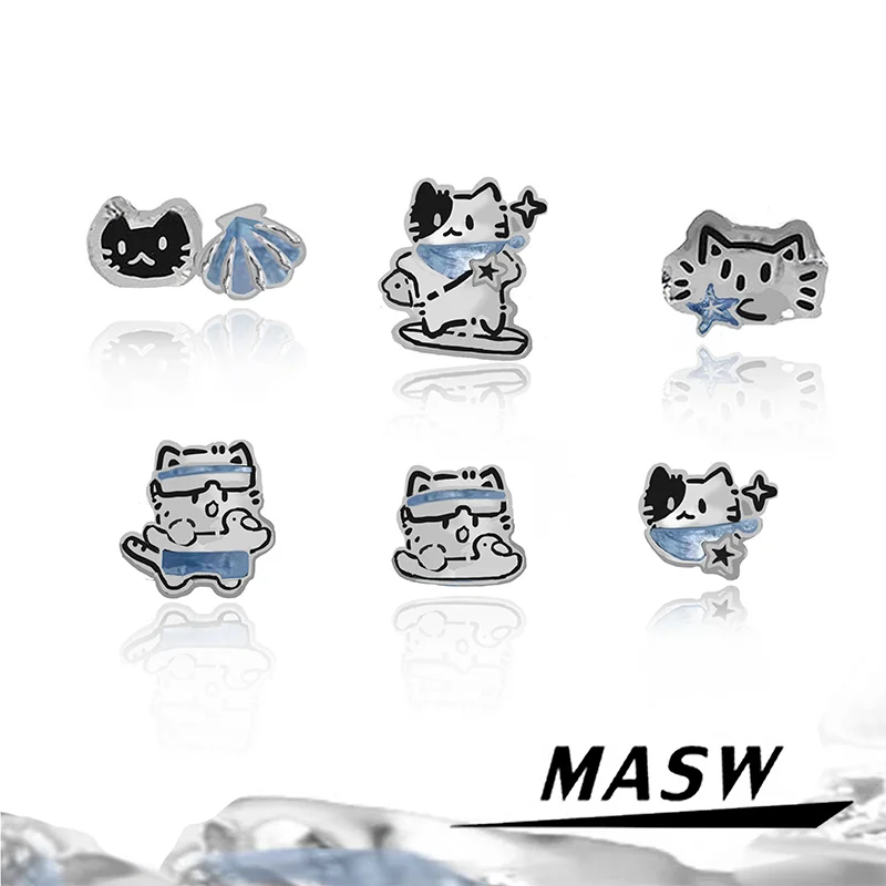 

MASW Original Design Luxury Temperament Cats Earrings For Women Female Gifts Sweet Jewelry Ear Accessories 2025 New