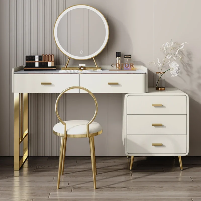 

Mirror Vanity Dresser Storage Cabinet Nordic Drawer Desk Dressing Table Luxury Modern Penteadeiras De Maquiagem Room Furniture