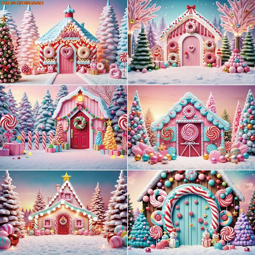 

Christmas 2025 Backdrop Photography Window New Year Xmas Tree Photocall Background Children Studio Photocall Accessories