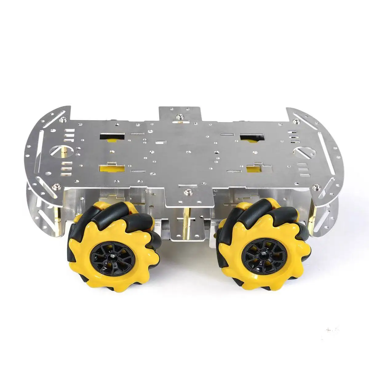 Mecanum Wheel Aluminum Alloy Car Chassis DIY Ultrasonic Obstacle Avoidance Car 4WD Four-wheel Drive Car Chassis 60mm Wheels
