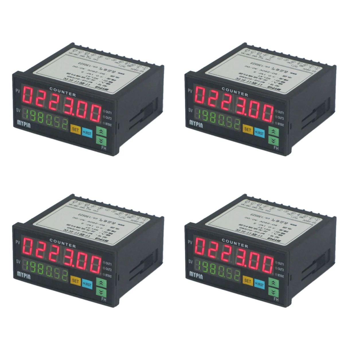 

4X Counter Length Batch Meter 1 Preset Relay Output Count Meter Practical Length Meter 90-260V AC/DC the Hours Machine