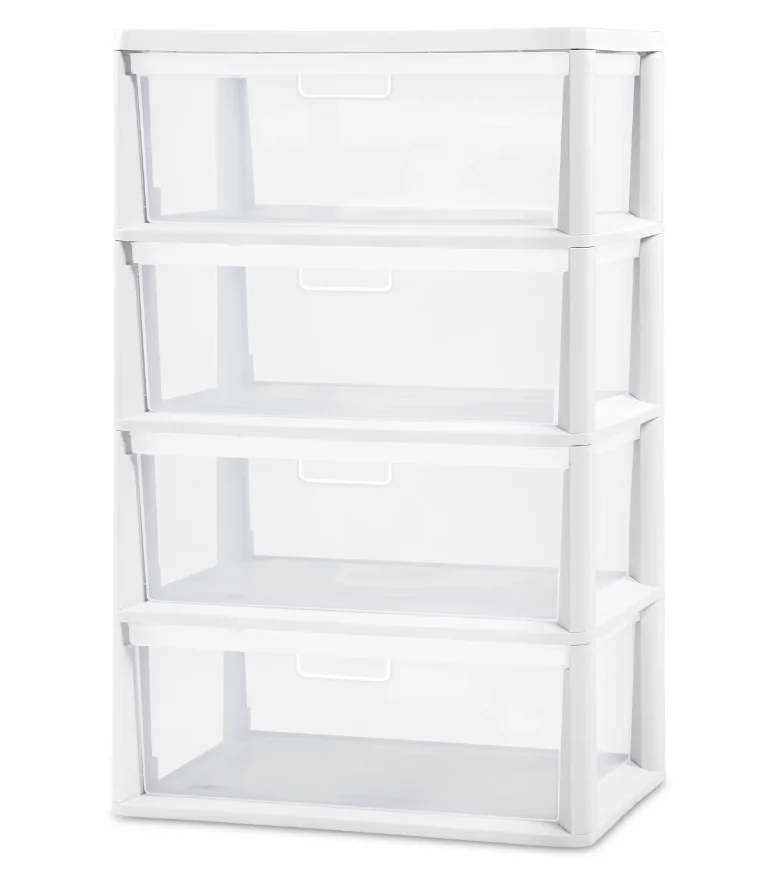 

Sterilite Wide 4 Drawer Tower White