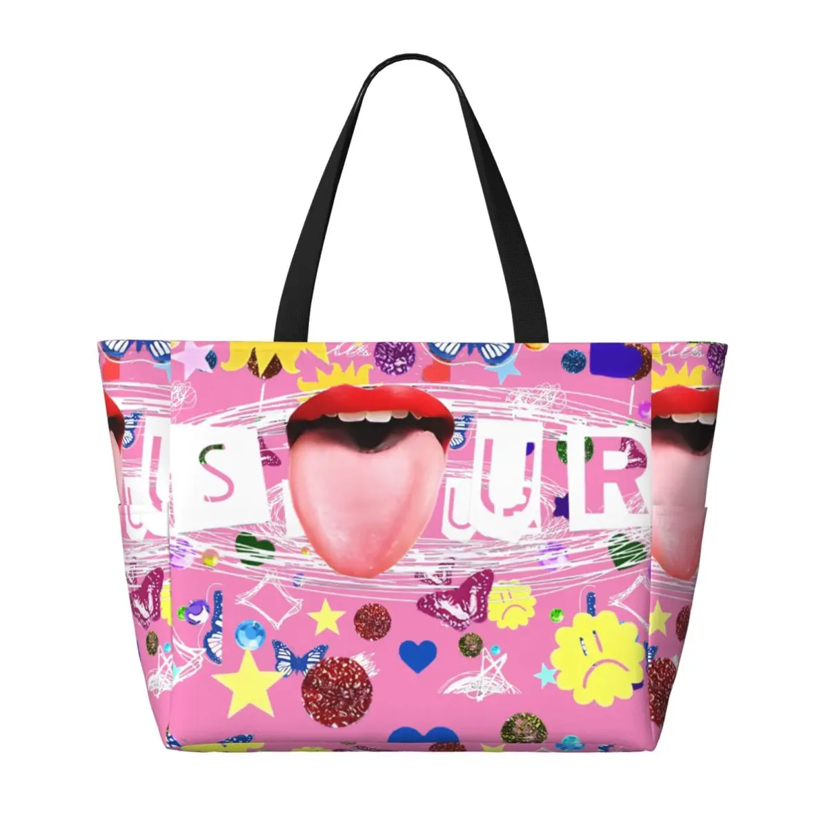 Bolsa de praia de verão, sacola de compras de grande capacidade, Olivia Vampire Rodrigos Sour Fashion Tote Bag para viagens