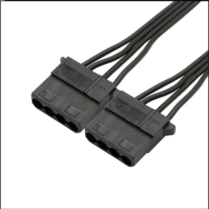 18AWG Molex 4 Pin Male To Dual 4 Pin Female IDE Molex Power Connectors Sleeved Y Splitter Cable