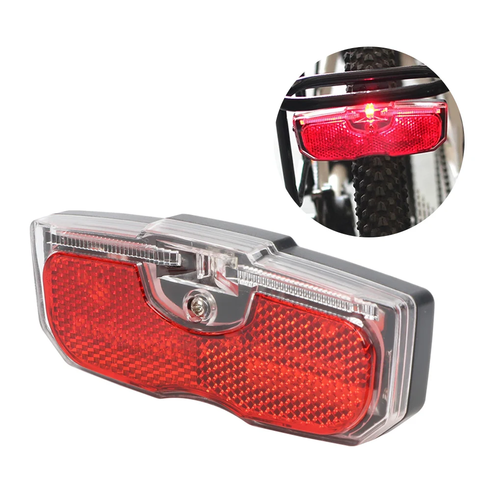 

Bike Cycling Bicycle Rear Reflector Tail Light For Luggage Rack NO Battery Aluminum Alloy Reflective Taillight Outdoor Riding