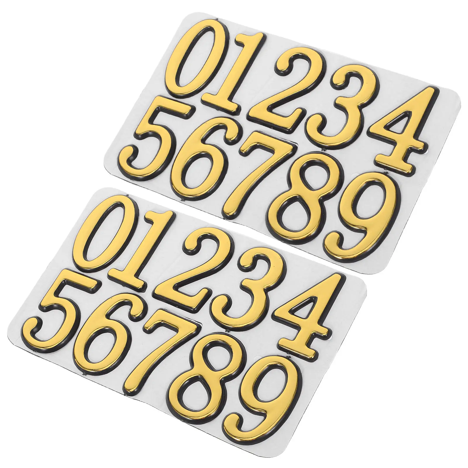 2Sets Self Adhesive Numbers 0-9 Waterproof Weather Resistant Stickers for Mailbox Door Outdoor Address Labels