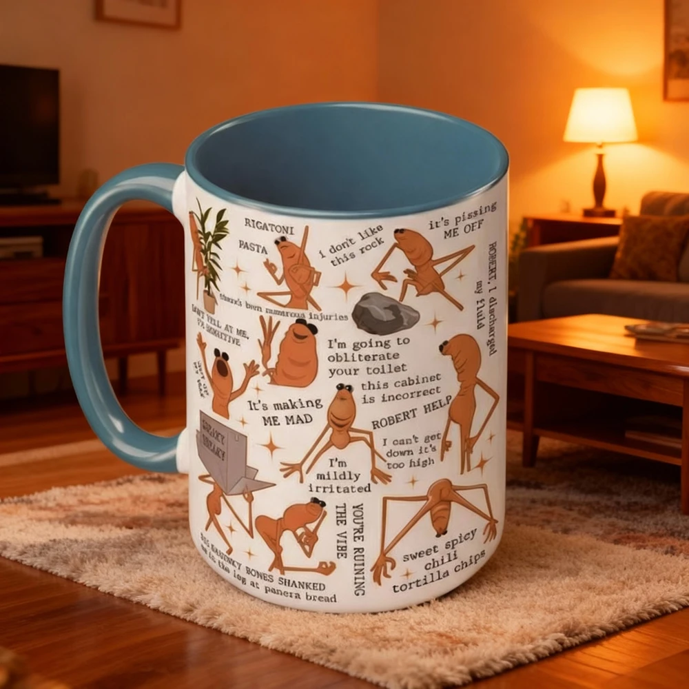 Hot Sale Marcus Worm Novelty Mug Funny Weird Biological Ceramic Coffee Cup Milk Tea Water Mug For Home Office Daily Drinkware