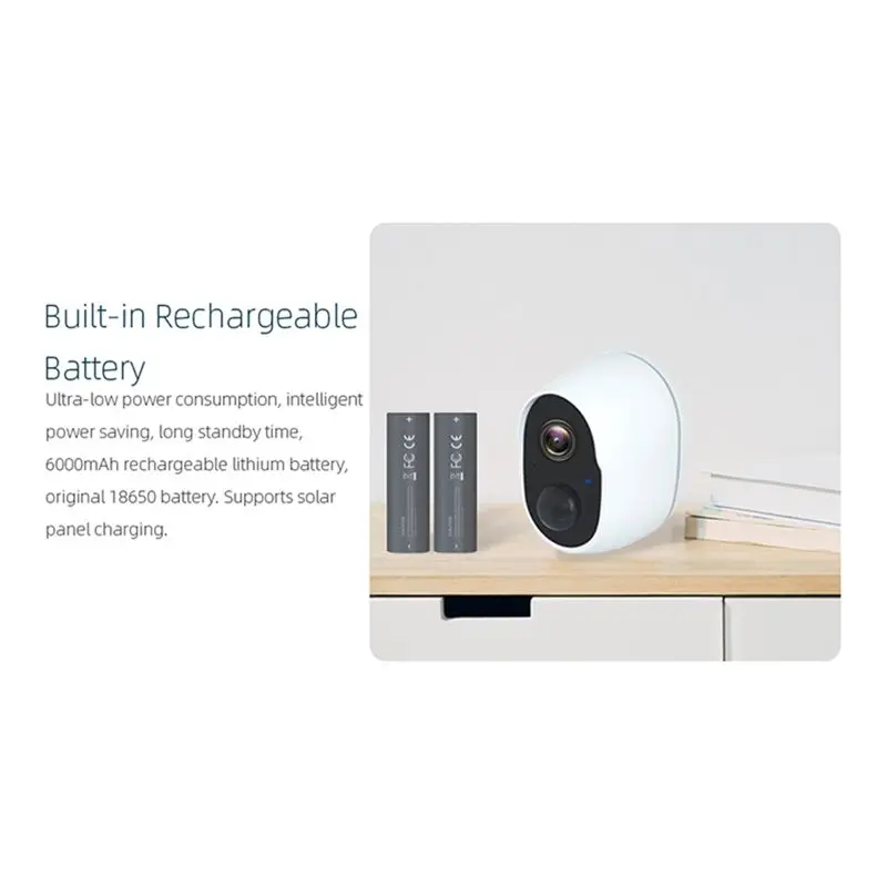 

Отличная 3-мегапиксельная батарея 9000 мАч, Wi-Fi камера наблюдения Tuya, умный дом, уличная защита, беспроводная камера видеонаблюдения (B)