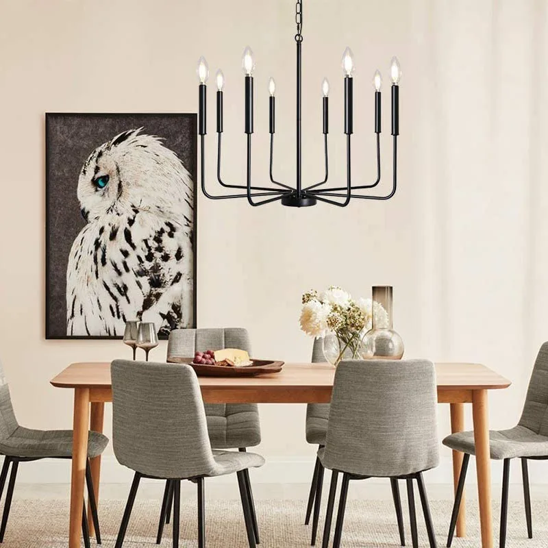 American Rural 8 heads Industrial Pendent Lamp Living Room Dining Room Kitchen Bedroom Study Creative Metal Chandelie droplight